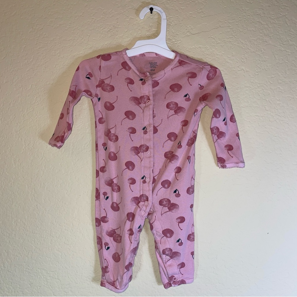 Carter's Cherry Patterned Pink Footie